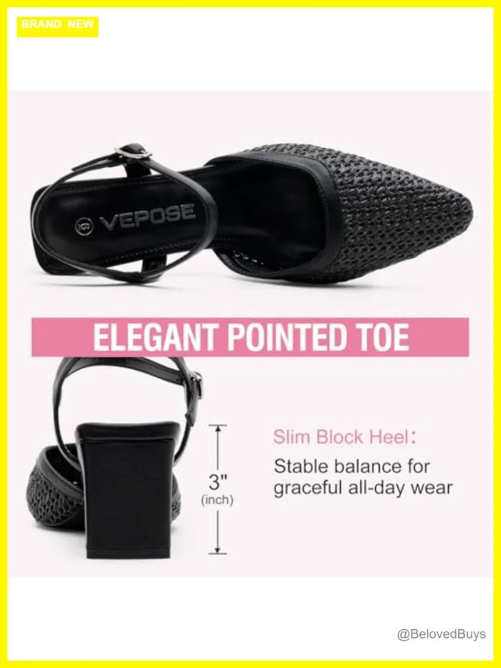 Women's Woven Raffia Pumps, Pointed Toe Ankle Strap Block Heels